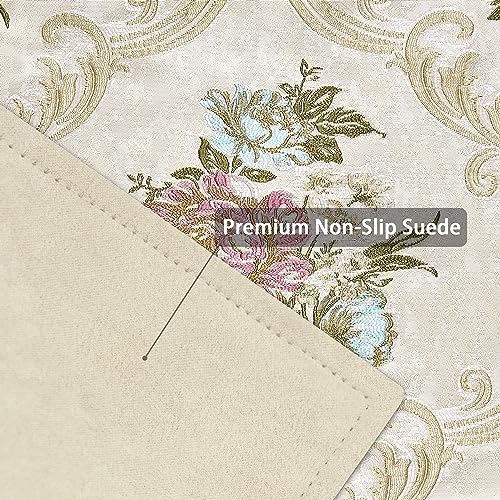 Loom and Mill Jacquard Floral Placemats Set of 4, Pearly Beige, 12x18in - Image 5