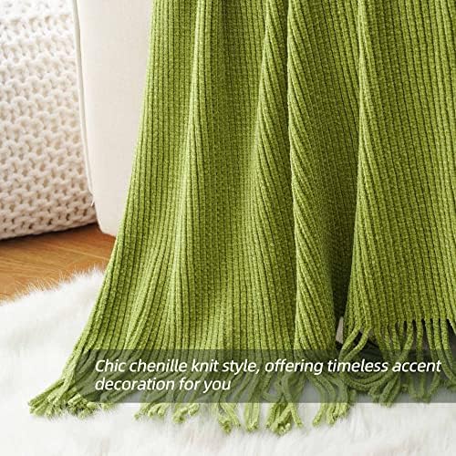 BATTILO HOME Apple Green Throw Blanket for Couch, 60"x80" - Image 4