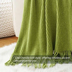 BATTILO HOME Lime Green Throw Blanket for Couch, 50"x60" - Image 4