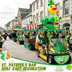 Hungdao St Patrick's Day Golf Cart Decorations Kit 4ft Inflatable Duck Blow up Kit Shamrock Car Decorations with Tinsel Garlands Fan Flag for Parade Outdoor Yard Party - Image 4