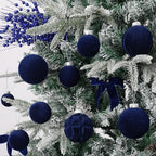 Velvet Christmas Ornaments Set 38Pcs Flocked Shatterproof Christmas Ornaments for Christmas Tree Decorations Xmas Decorative Hanging Christmas Ball Ornaments for Holiday Home Decor - Image 4