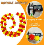 10 Pieces Golden Yellow Marigold Garland 5ft Faux Flowers Indian Decorations for Pooja Dia De Los Muertos Diwali, Events, Weddings - Yellow Orange - Image 2