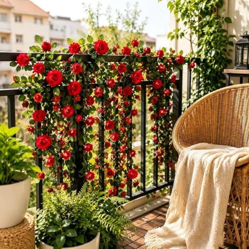 71in Artificial Rose Vine Silk Flower Garland Wedding Decor(Light Pink) - Image 5