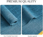Softalker Faux Linen Cloth Placemats Set of 8-12 x 18 Inch, Sky Blue - Image 4