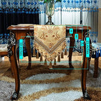 Luxury Velvet Gold Table Runner 205 Inches Long with Vintage Damask Jacquard Design for Dining Room,Living Room,Home Decor,Elegant Beaded Tapestry,Lining (Gold, 13×205 inch) - Image 5