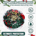 Shappy 6 Pcs Clear Christmas Wreath Container 24 Inches Xmas Storage Bag - Image 3