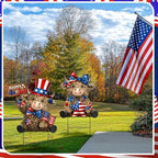 Amyhill 2 Pcs 4th of July Metal Outdoor Decor Garden Stakes Patriotic Highland Cow Welcome Yard Signs Decorations Red White Blue Garden Stakes for Independence Memorial Day Patio Lawn Walkway Outside - Image 5