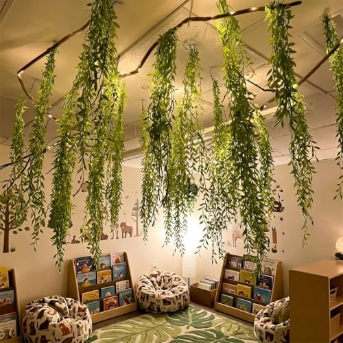 68.9ft Artificial Hanging Willow Vine Greenery Jungle Party Wall DIY Decor - Image 6