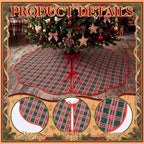 Junkin Green Red Plaid Quilted 60in Christmas Tree Skirt Tartan Tree Decor - Image 4