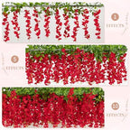 U'Artlines 10Pcs 7.2 Ft/Piece Artificial Wisteria Garland Red - Image 4