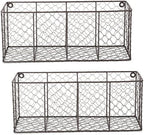 DII Chicken Wire Collection Farmhouse Vintage Wall Baskets, Medium Basket, Vintage Grey by DII