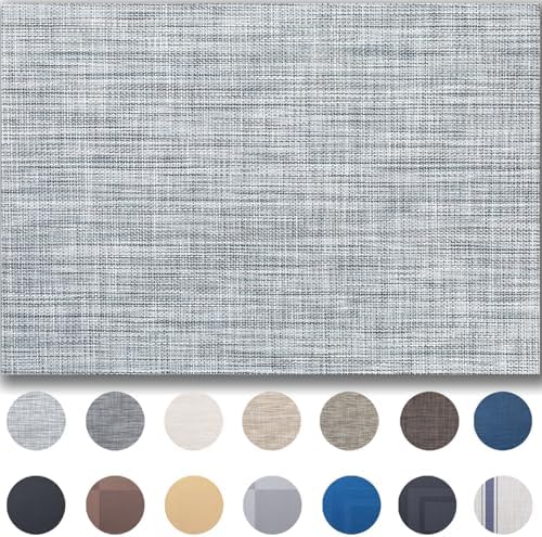 Placemats Set of 12 - Easy Clean Woven Vinyl Placemats for Dining Table, Indoor/Outdoor Place Mats, Washable PVC Table Mats（Gray） by Unknown