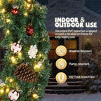 VINGLI 60" Large Pre Lit Outdoor Christmas Wreath with 220 LED Lights - Image 3