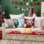 MIULEE Christmas Throw Pillow Covers Burgundy Decorative Snowflake 18x18 - Image 5