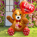 Valentines Day Inflatables Outdoor Decorations Love Blow Up Yard Décor Sweet Romantic Cute LED Lights for Indoor Outside Wedding Holiday Party Garden Lawn (Bear) by Kofero