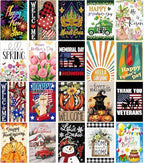 20 Pack Seasonal Garden Flags Set Double Sided 12x18 Inch Small Yard Flags, Holiday Seasonal Garden Flag for Outside Decoration for All Year Round by DoncidaGardenFlags
