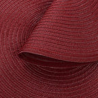 SHACOS Round Placemats Set of 12 for Dining Table 15 inch Round Braided Place Mats Cotton Polyester Washable Non Slip Kitchen Table Mats, Burgundy - Image 3