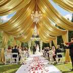 10 Panels 5ft(W) x 20ft(H) Gold Backdrop Curtain for Wedding Parties - Image 3