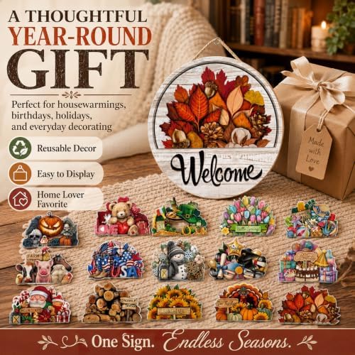 16 Piece Interchangeable Magnetic Welcome Sign for Front Door，1 Set - Image 6