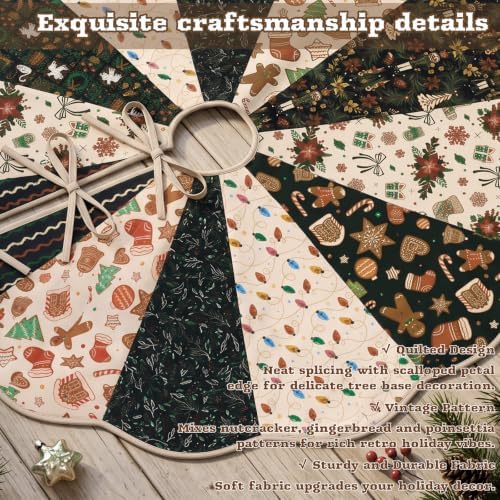 Vintage Primitive Quilted Christmas Tree Skirt,Gift,36 Inch - Image 5