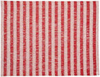 Restaurantware 16 x 12 Inch Dining Table Placemats Set Of 6 Rectangle Kitchen Table Mats - Striped Easy To Clean Red Plastic Striped Placemats Wipeable Durable - Image 2