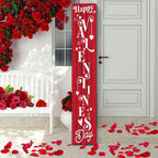SRongmao Happy Valentine's Day Porch Sign Heart Wooden Door Sign Hanging Valentine's Day Decorations Outdoor Indoor Decor for Valentine's Day Home Decoration 8x63inch - Image 6