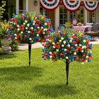 2 Pack 27.5" Patriotic Artificial Flowers w/Stake for 4th of July by DTNESS