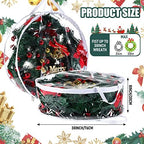 Zhengmy 10 Pcs 30 Inch Christmas Wreath Storage Bags Transparent Wreath Storage Container Bulk Wreaths Box with Dual Zippers and Handles for Xmas Holiday Wreaths Garland - Image 2