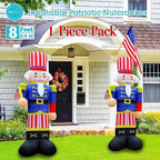 8 Feet Independence Day 4th of July Inflatables Nutcracker Soldier Lighted Blow Up Patriotic Yard Lawn Decoration with Built in Blower Fan and Anchor Ropes - Image 4