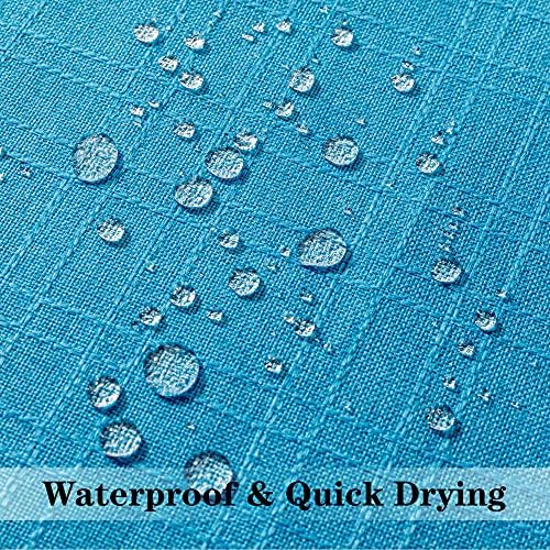 Kevin Textile Outdoor Waterproof 26”x26” Pillow Covers 2 Pack, Peacock Blue - Image 2