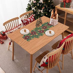Lightnpro Poinsettia Beaded Table Runner - Festive 13" × 36" Holiday Decor in Maroon & Green - Elegant Farmhouse Christmas & Thanksgiving Dining Accent - Image 2