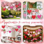 RattanView 12 Pcs Large Outdoor Valentine's Day Decorations Heart Hanging Decor 12'' and 10'' Red Pink White Tree Ornaments Plastic Love Tags with String Outdoor Lawn Yard for Valentine's Day Party - Image 5