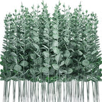 Canlierr 100 Pcs Faux Eucalyptus Stems Greenery Leaves Branch,Dark Green by Canlierr