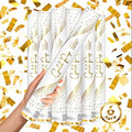 JAPJA Streamer Confetti Cannons, Metallic Gold, 16in, 6-Pack by JAPJA