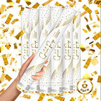 JAPJA Streamer Confetti Cannons, Metallic Gold, 16in, 6-Pack by JAPJA