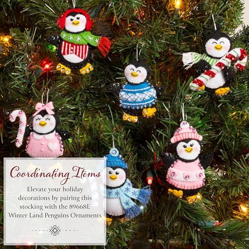 Bucilla Felt Applique 18" Stocking Making Kit, Arctic Joyride, Perfect for DIY Arts and Crafts - Image 5