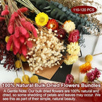 120+ Pcs Dried Flower Bouquet Set, Boho Floral for Fall Decor, Vase Crafts - Image 5