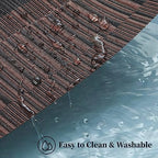 Leetaltree Brown with Black Striped Placemats Set of 12 - Heat Resistant Non-Slip Place mats for Dining Table, Washable Durable PVC Vinyl Woven Table Mats（Brown Stripe, 12） - Image 5