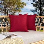 Kevin Textile Outdoor Waterproof 26”x26” Pillow Covers 2 Pack, Red by KevinTextile