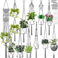 Hoteam 12 Pcs Macrame Plant Hangers Macrame Hanging Planters for Indoor Plants Handmade Boho Hanging Baskets Flower Pots Holder for Outdoor Home Wall Decor by Hoteam