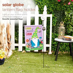 Alpine Corporation 43" Tall Solar Lighted Globe Garden Flag Holder Stakes with Decorative LED Lights - Image 5