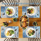 Marble Faux Leather Placemats Set of 4 - Heat Resistant Placemats for Dinner Table, Non-Slip Waterproof Oil-Proof Washable Reusable Placemat for Indoor Outdoor Kitchen Decor, 15.75In*11.81In - Image 5