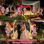 Lewondr Valentine's Day Decorations Outdoor, Metal Solar Pathway Lights - Image 7