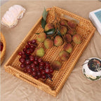 YANGQIHOME 17" Handwoven Rattan Serving Tray with Handles – Rectangular Wicker Tray for Coffee Table, Breakfast, Drinks, Fruit, Snacks, Ottoman & Kitchen Counter Decor,(Rectangular XL) - Image 5
