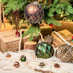 JORNOY Christmas Balls Ornaments Set, 6 inch/150mm Extra Large Shatterproof Plastic Hanging Bulbs for Xmas Tree Decorations Holiday Party with String, 4 Pack-Earth Tone - Image 3