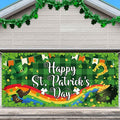 Happy St. Patrick's Day Garage Door Banner, 13.12 Feet Large St. Patrick's Day Door Cover Car Murals Shamrock Garage Hanging Decorations for Irish Festivals Outdoor Decor by Boyiee
