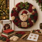 3D Fabric Poke Wreath DIY Kit for Adults Christmas Holiday Decor，2PCS K - Image 4