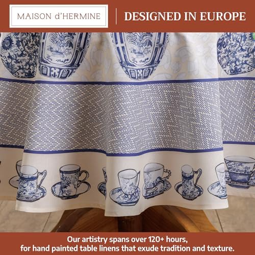 Maison d' Hermine Table Cloth Round Table Reusable 100% Cotton 63" Diameter - Image 2