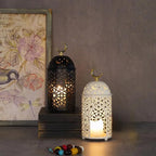Candlestick Candle Barrels Moroccan Style Retro Lanterns Projection Lights Hollowed-Out Decorations Home Ramadan Hanging Outdoor Indoor Courtyard Porch Festival Weddings - Image 4
