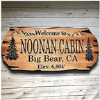 Personalized Cabin Sign Outdoor Wooden Sign Lake House Welcome Sign Rustic Decor by BenchmarkSignsAndGifts